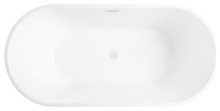 Freestanding Acrylic Bathtub, Pure White, 59"