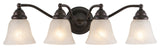 Standford 4-Light Vanity, Oil Burnished Bronze/Alabaster Glass