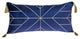 Blue and Gold Geo Velvet Lumbar Pillow With Gold Tassels