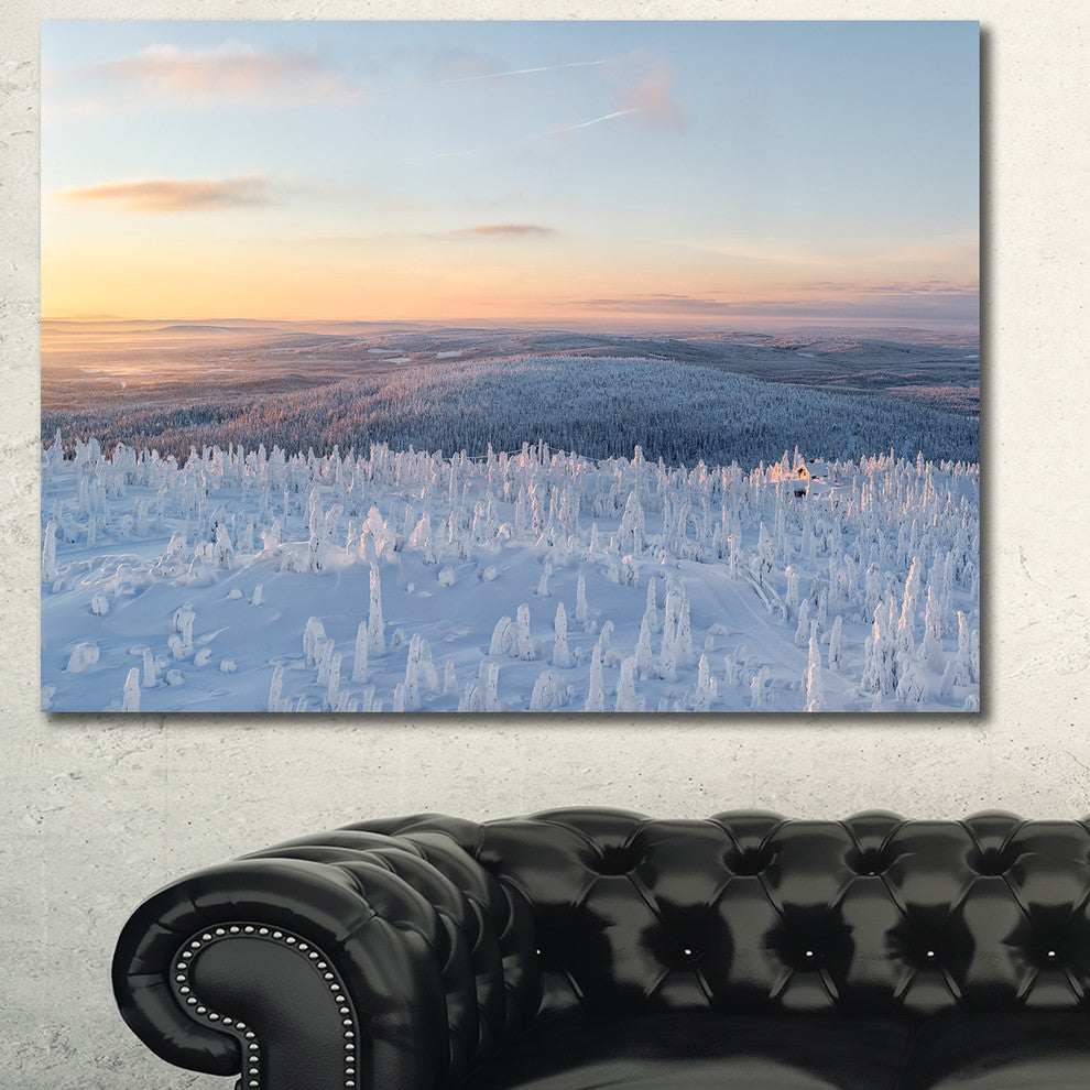 Winter Landscape in Lapland, Landscape Canvas Art Print, 40"x30"