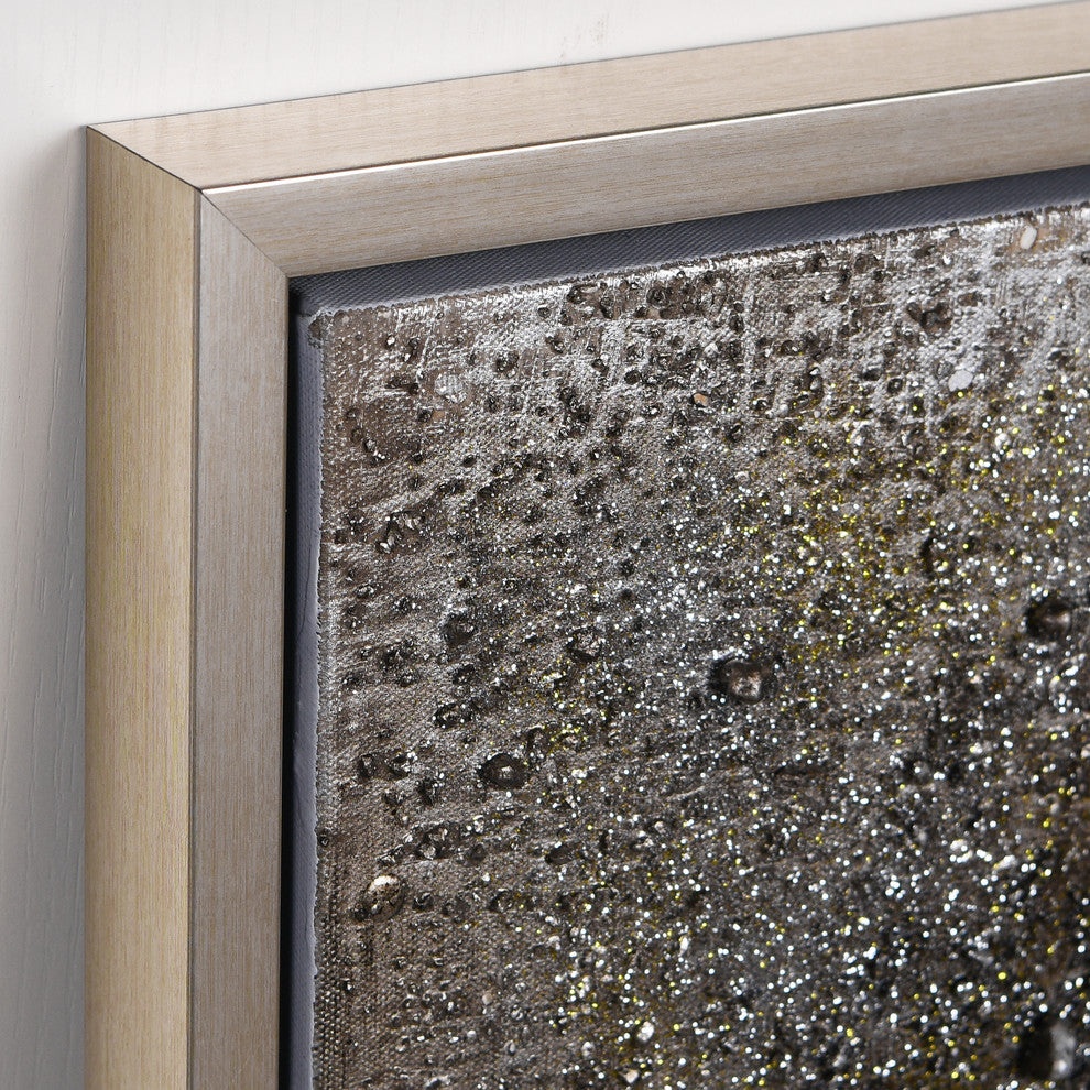 Blue Shadow Abstract Textured Metallic Hand Painted Wall Art by Martin Edwards