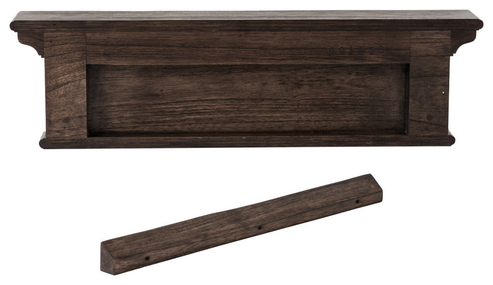 Rustic Black Wash Wood Four Hook Hanging Coat Rack