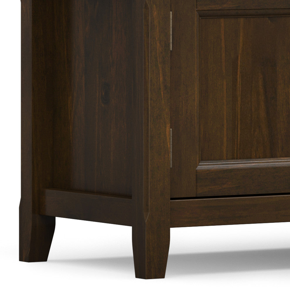 Burlington Solid Wood 72" Low TV Media Stand, Mahogany Brown