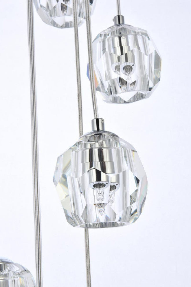 Lux Light 11" 10-Lights Chrome Pendant