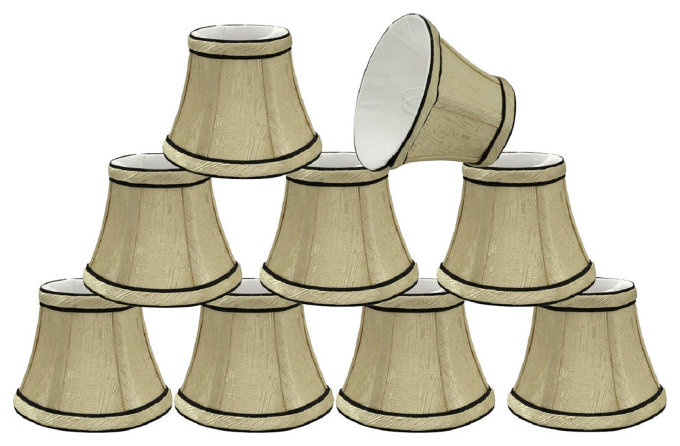 30003-9 Small Bell  Chandelier Clip On Lamp Shade Ivory 3"x5"x4"