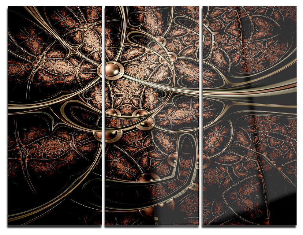 "Light Purple Metallic Fabric Pattern" Metal Wall Art, 3 Panels, 36"x28"