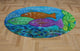 Sea life round chenille area rugs from my art. Approximately 60", Fish Bubbles,