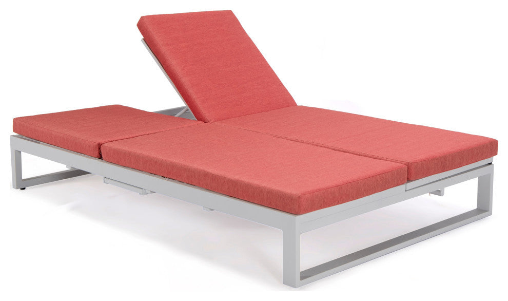 LeisureMod CLW-82R Chelsea Convertible Lounge Reclining Double Chaise Cushions