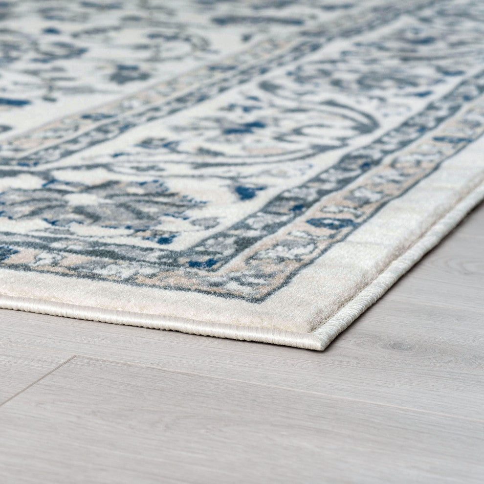 Tessie Traditional Floral Cream Scatter Mat Rug, 2'x3'