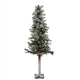 Pre-Lit Frosted and Glittered Woodland Alpine Tree, Clear Lights, 5'x28"