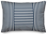Navy Patchwork Stripe 14x20 Lumbar Pillow