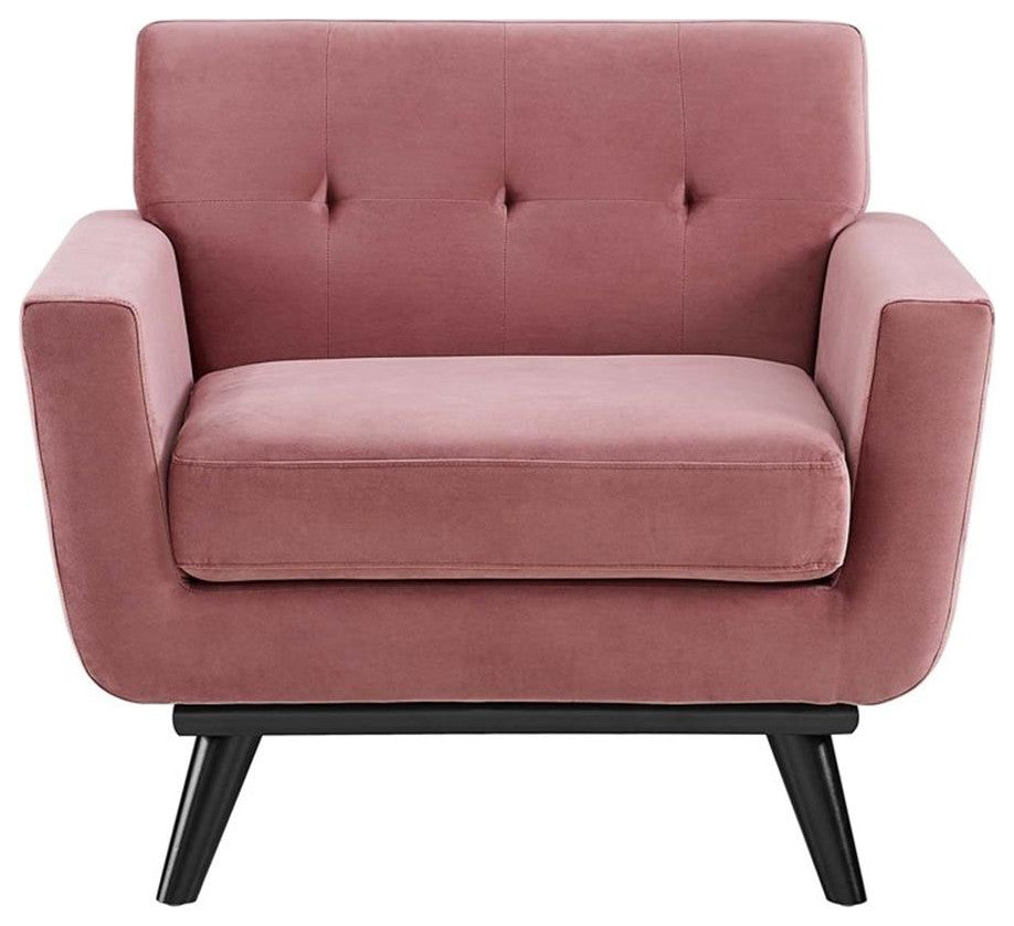 Engage Performance Velvet Armchair, Dusty Rose