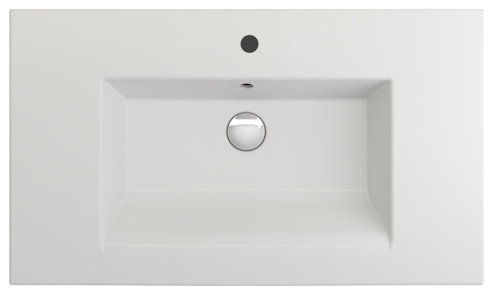 BOCCHI 1113-002-0126 Ravenna 32.25 Wall-Mounted with Overflow In Matte White