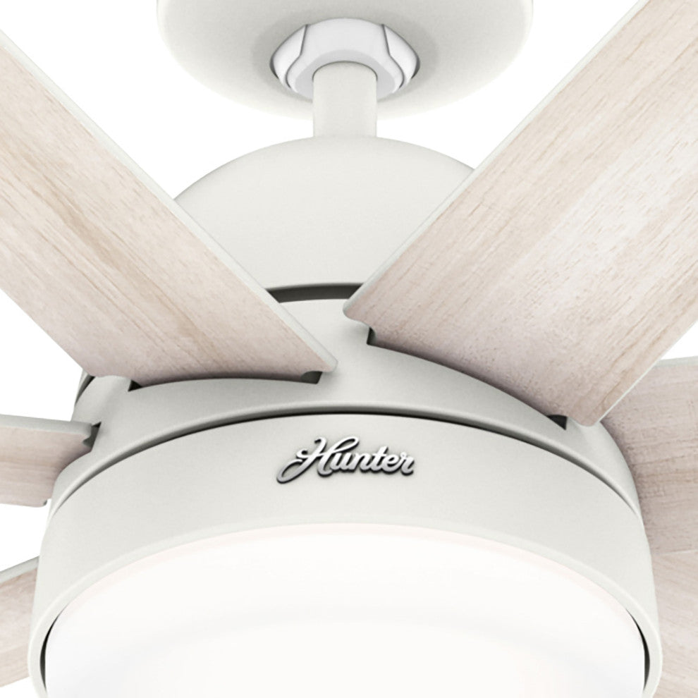 Hunter 60" WiFi Phenomenon Matte White Ceiling Fan With LED Light, Wall Control