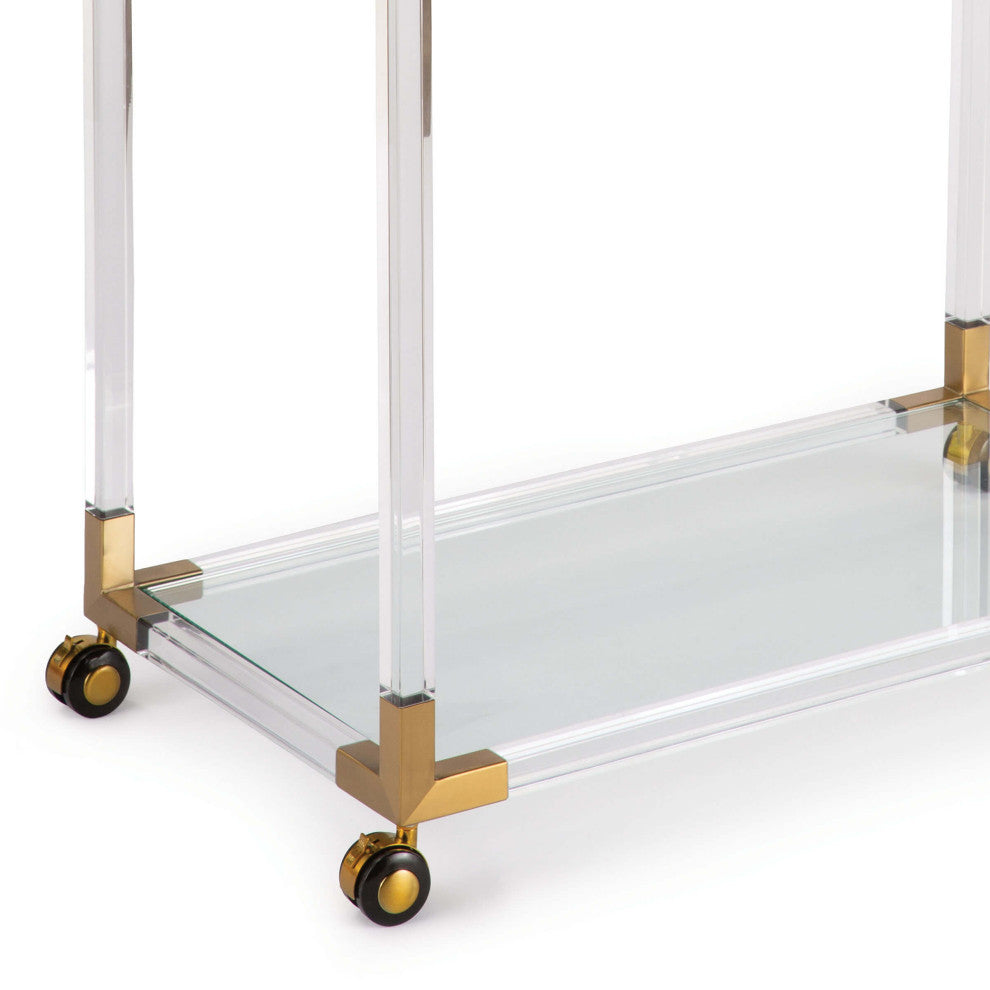 Americano Bar Cart, Natural Brass