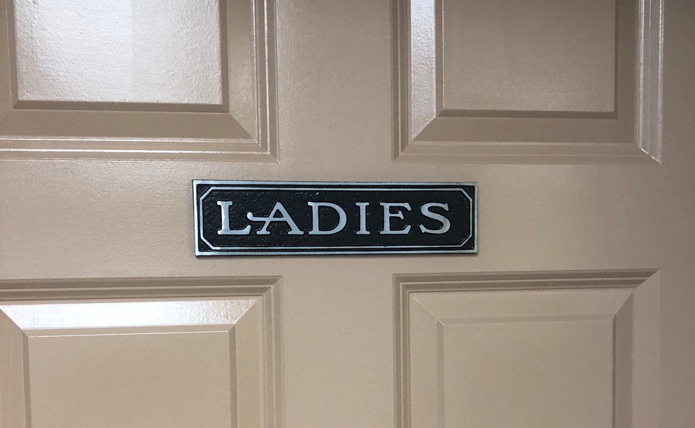 Ladies Restroom Sign: Rustic Aluminum Door or Wall Sign