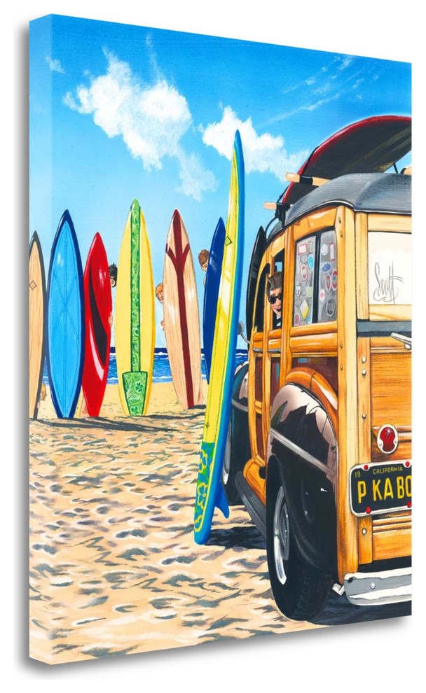 "Beach Cruiser Kids" By Scott Westmoreland, Giclee Print on Gallery Wrap Canvas