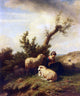 Edmond Baptiste Tschaggeny A Shepherdess and Her Flock Wall Decal