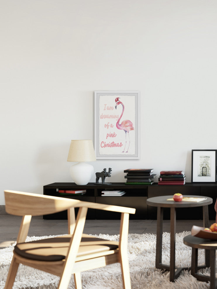 "Dreaming of a Pink Christmas" Framed Painting Print, 20x30