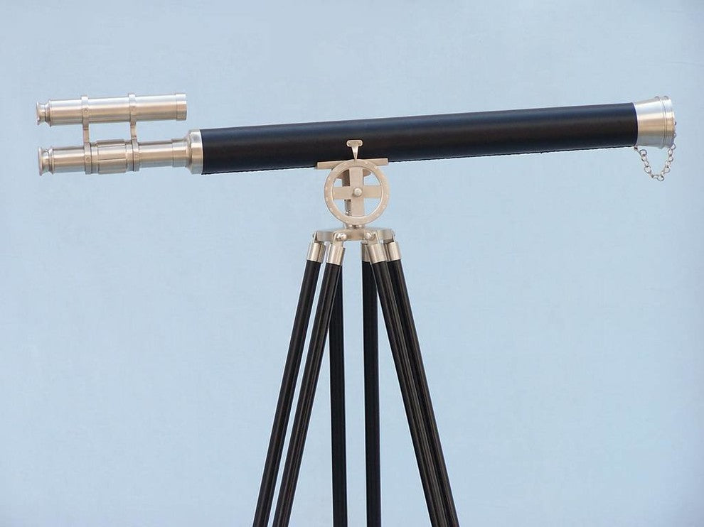 Floor Standing Brushed Nickel With Leather Griffith Astro Telescope 65''''