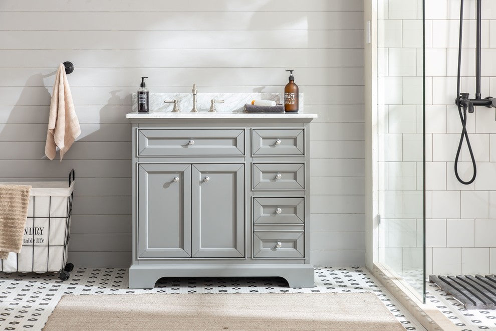 South Bay 37" Bathroom Vanity, Gray Finish