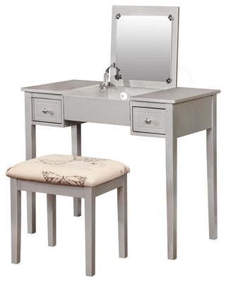 Silver Butterfly Vanity Set, 36W X 18D X 30H, Silver