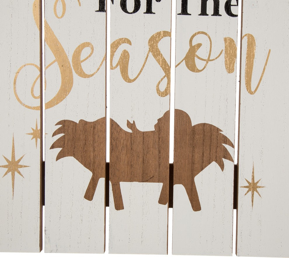 27.95" Wooden Nativity Wall Decor