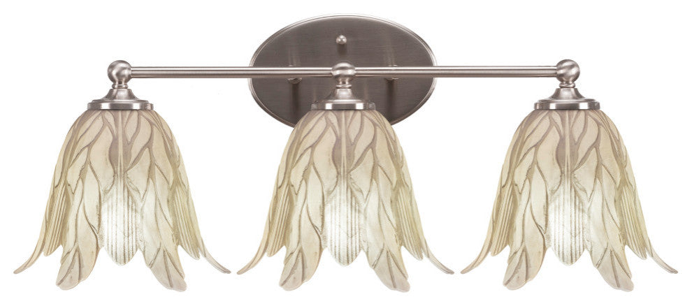 Capri 3-Light Bath Bar, Brushed Nickel/Vanilla Leaf
