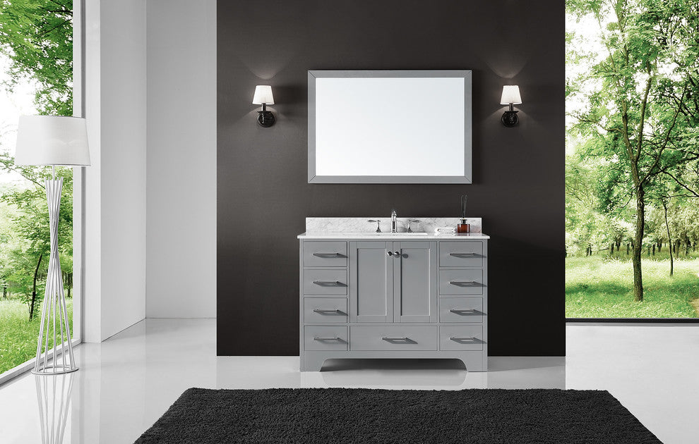 48" Single Sink Bathroom Vanity With Carrara Marble Top
