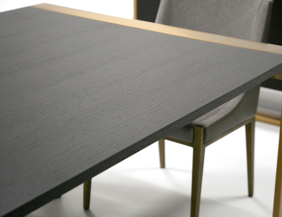 Fauna Modern Wenge and Brass Dining Table