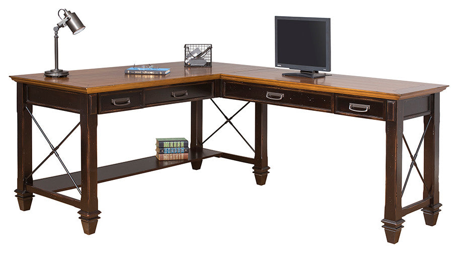 Hartford Wood Open L-Desk and Return