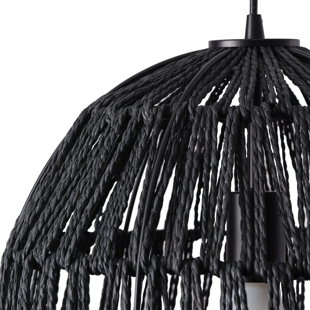 Bohemian Modern Woven Paper Rope/Iron Pendant Light