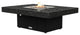 Rectangular Fire Pit Table, 48x36, Natural Gas, Black Pearl Top, Black