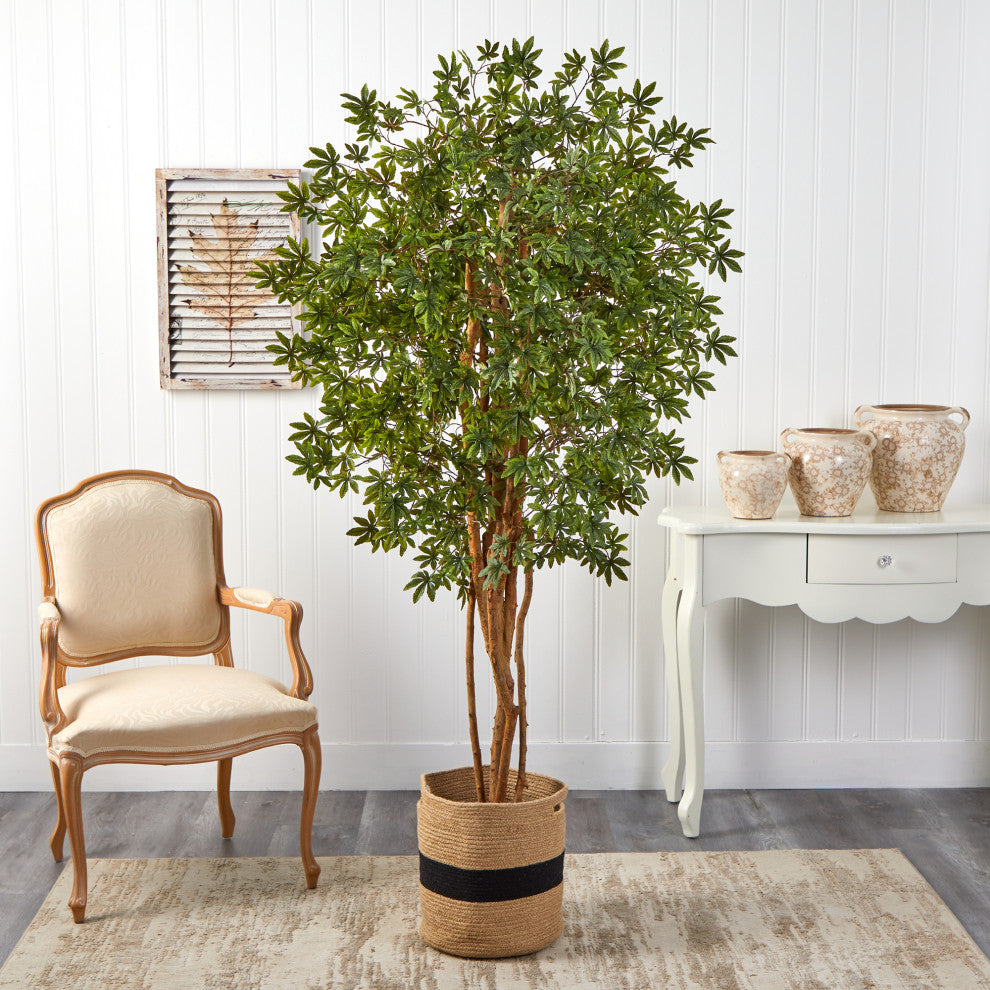T2900 6 Japanese Maple Artificial Tree in Handmade Natural Cotton Planter
