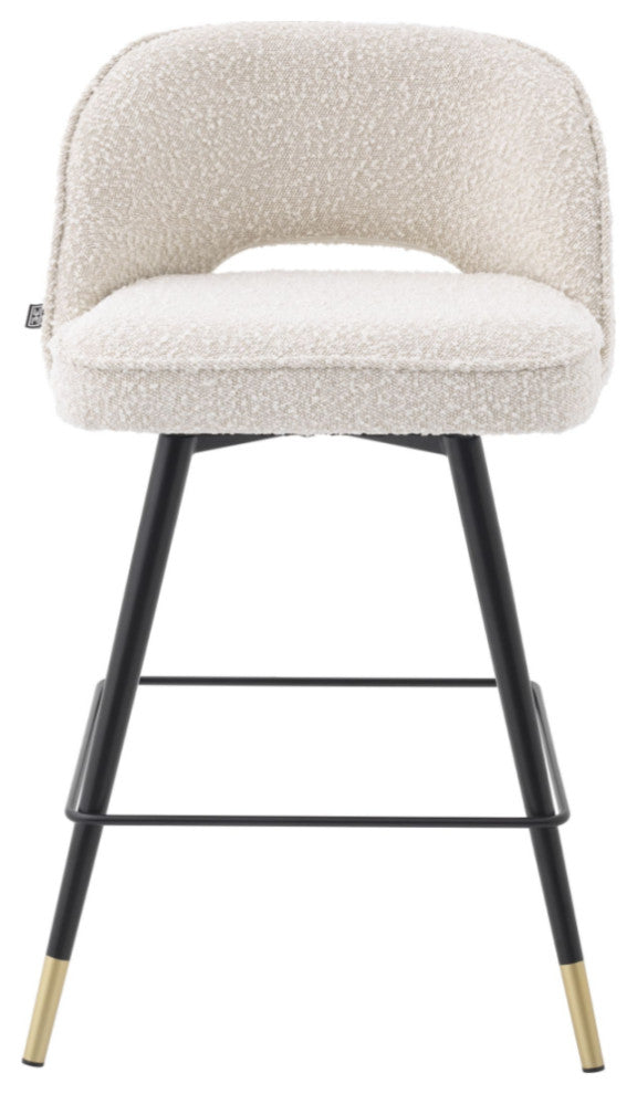 BouclÃ© Cream Counter Armless Stool (Set of 2) | Eichholtz Cliff, Cream