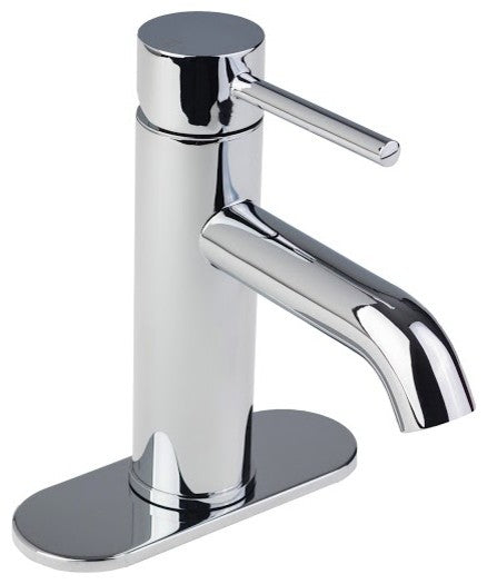 European Single Post Bathroom Faucet With Deck Plate Chrome