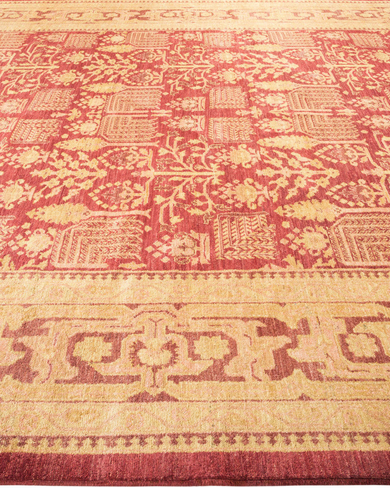 Eclectic, One-of-a-Kind Hand-Knotted Area Rug Orange, 9'2"x12'0"
