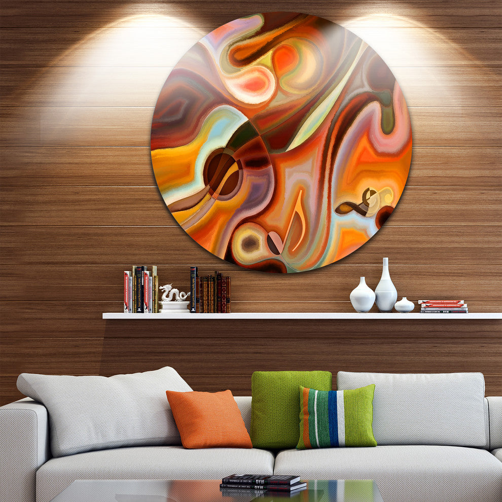 Music Dreams, Abstract Round Wall Art, 11"