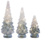 LED Frosted Glass Tree Decor, 3-Piece Set
