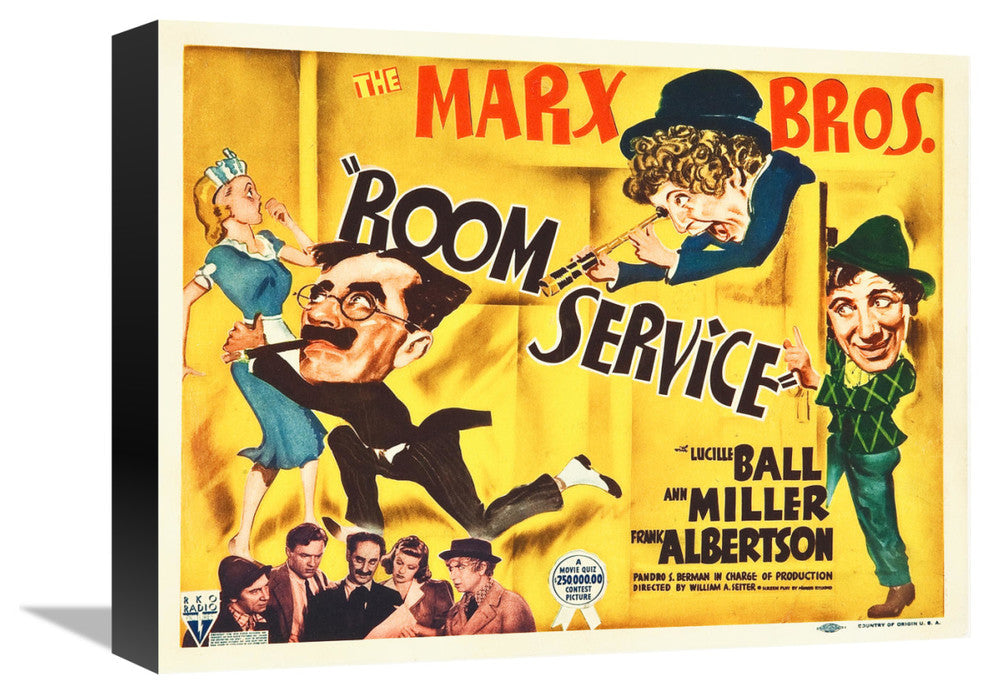 "Marx Brothers - Room Service 05" Canvas Giclee, 16"x12"