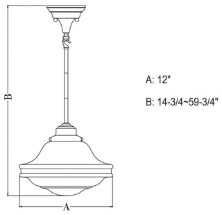 Vaxcel Lighting P0243 Huntley 1 Light 12"W Pendant - Satin Nickel