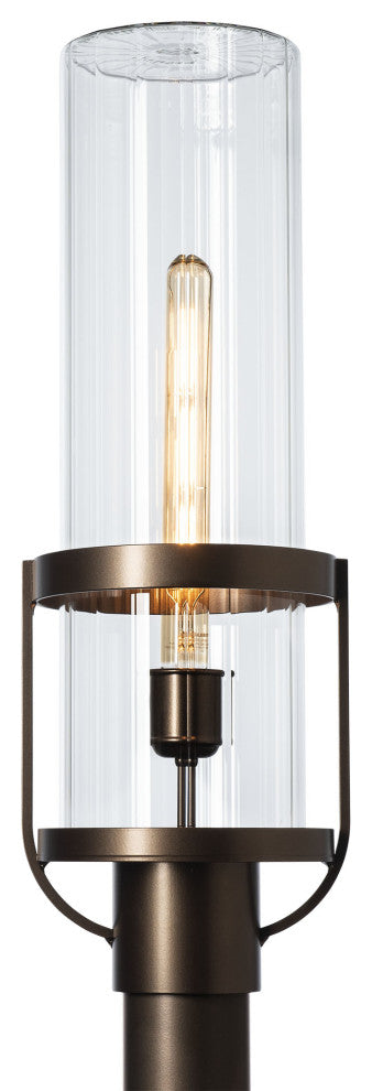 Alcove Outdoor Post Light Coastal Bronze Finish, Clear Glass