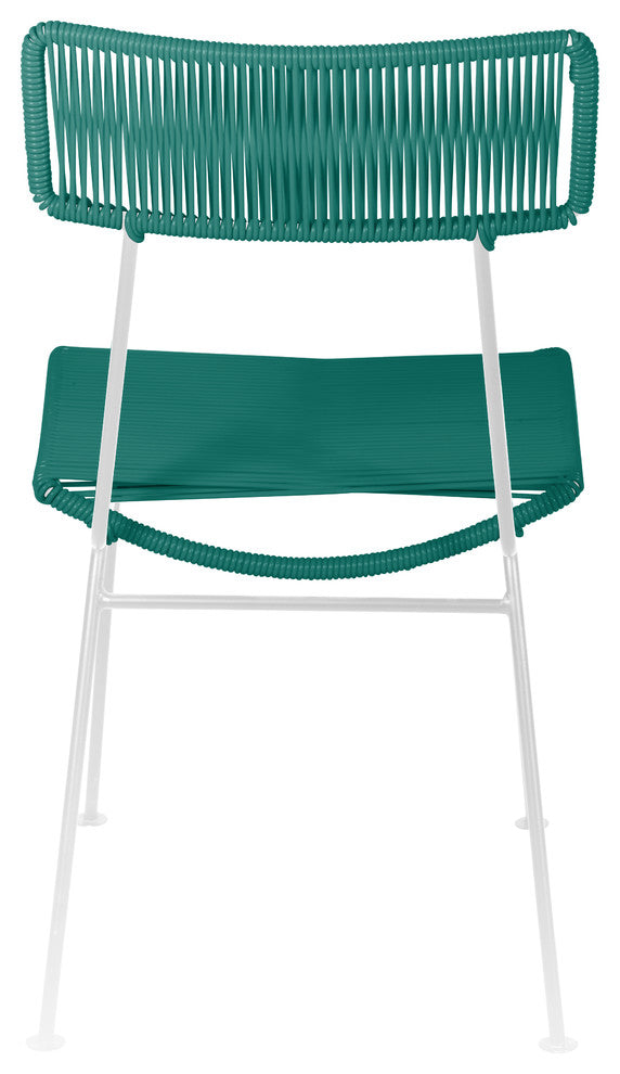 Hapi Indoor/Outdoor Handmade Dining Chair, Turquoise on White