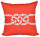 Carrick Bend, Geometric Print Pillow, Red-Orange, 18"x18"