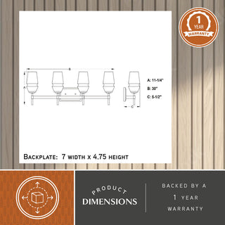 Warren 4 Light Vanity Light Matte Black and Brushed Brass