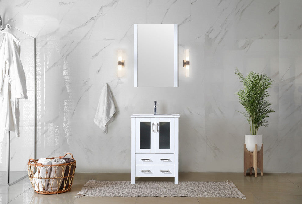 Volez Transitional White 24" Single Vanity Set