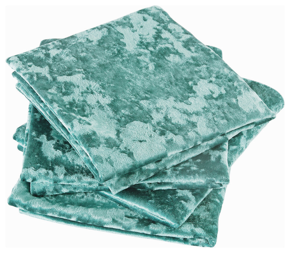 Crushed Velvet Pillow Cover 4 Piece Set, North Sea, 20" X 20"