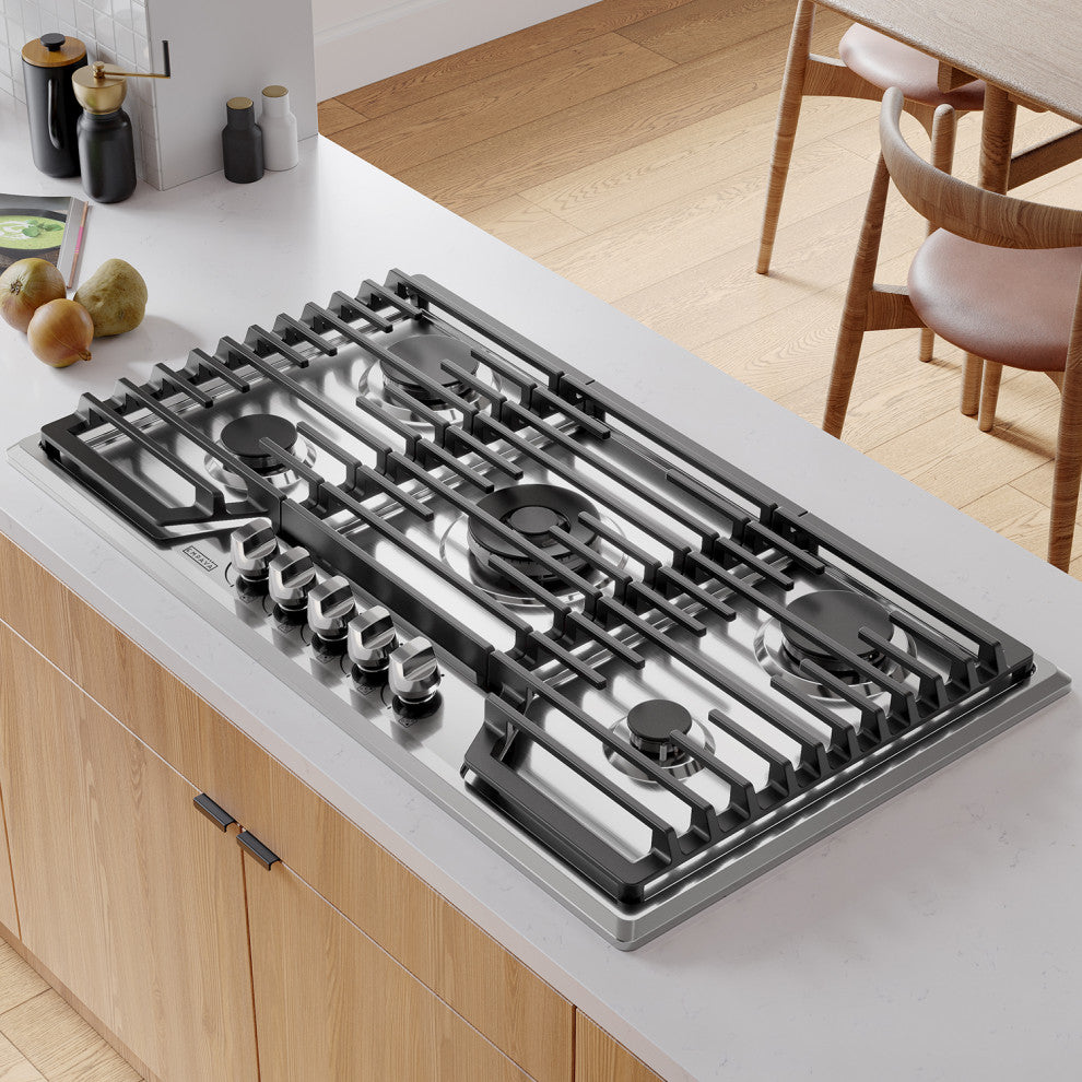 Empava 36-in Built-in Gas Cooktop with 5 Sealed Burners - LPG Convertible