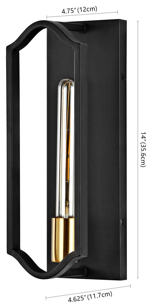 Chloe 4.75" 1-Light Modern Bohemian Iron LED Sconce, Black