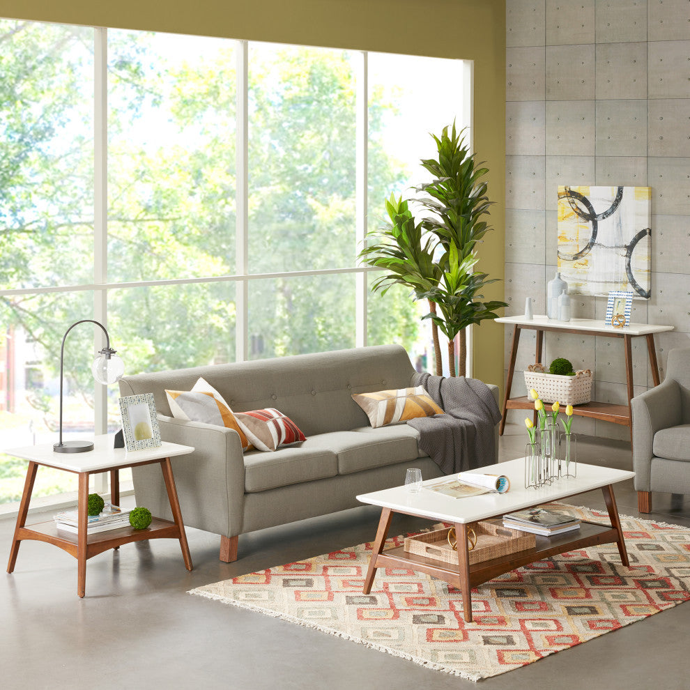Madison Park Parker Mid-Century Modern Natural Wood End Table, Pecan